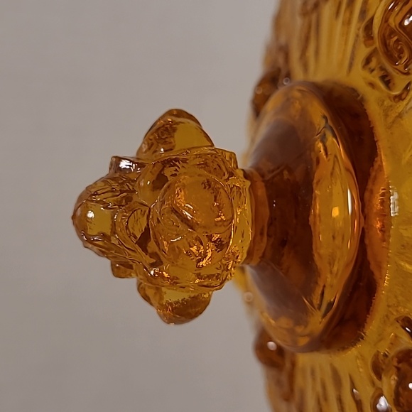 Vintage Fenton Cabbage Rose Lidded Candy Dish - Picture 8 of 16